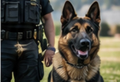 An MCSO K9 unit dog with its handler